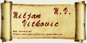 Miljan Vitković vizit kartica